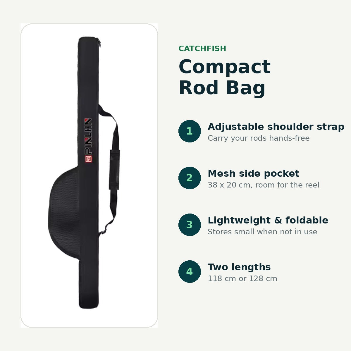CatchFish Compact Fishing Rod Bag – 118/128cm