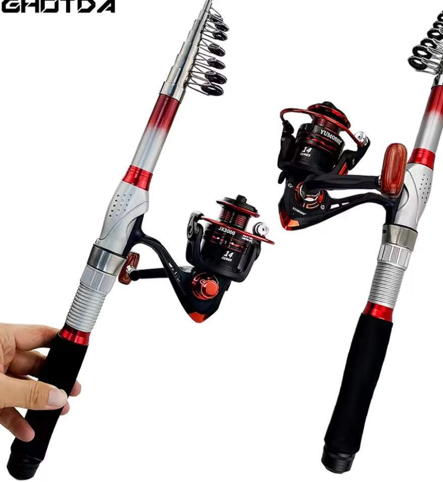 CatchFish telescopic fishing rod and spinning reel combo