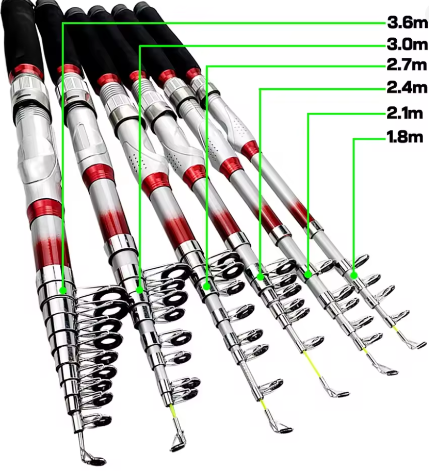 CatchFish telescopic rod and reel length options